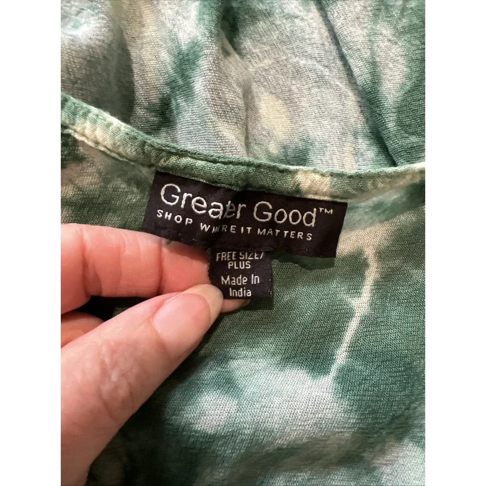 Greater Good Tank Midi Dress One Size Plus Green‎ Asymmetric Fairy Butterfly